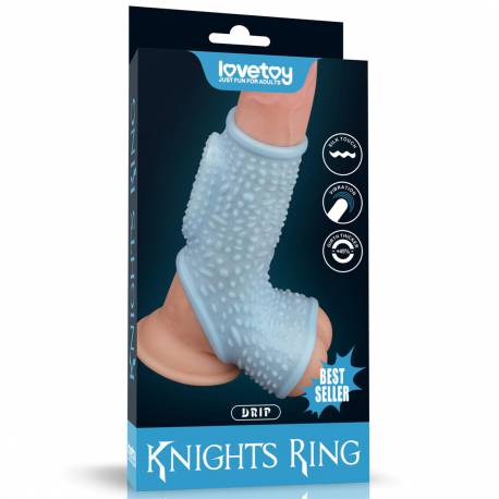 Vibrating Drip Knights Ring With Scrotum Sleeve