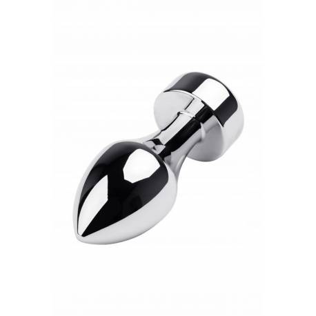 Silver Anal Plug Toyfa Metal With Red Round-Shaped Gem