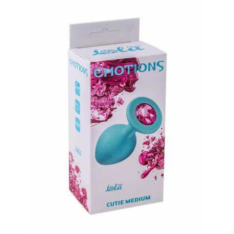 Plug-Anal Plug Emotions Cutie Medium Turquoise Pink Crystal