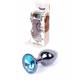 Plug-Jewellery Dark Silver Plug- Light Blue