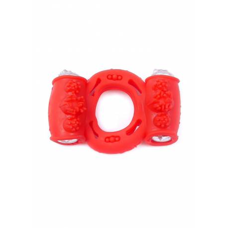 Pierścień-Vibrating Cockring Double Red