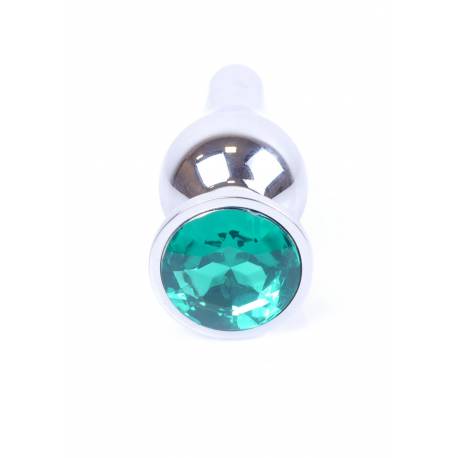 Plug-Jewellery Silver Butt Plug- Green