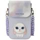 Nimmy Zestaw 3W1 Torebka Na Telefon + Protfel + Etui Na Lokalizator Big Eyed Pet 2.0 Rabbit Fioletowy