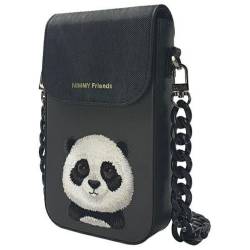 Nimmy Zestaw 3W1 Torebka Na Telefon + Protfel + Etui Na Lokalizator Big Eyed Pet 2.0 Panda Czarny