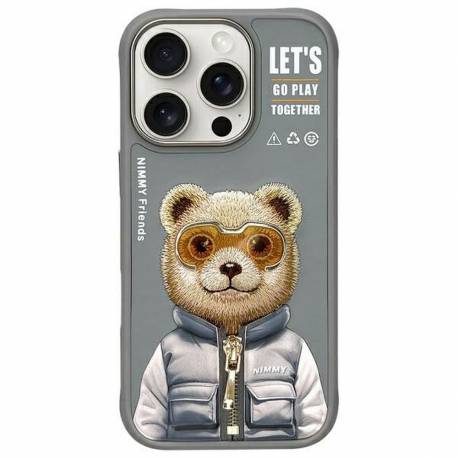 Nimmy Futerał Cool&cute 2.0 Bear Do Iphone 16 Pro Max Szary