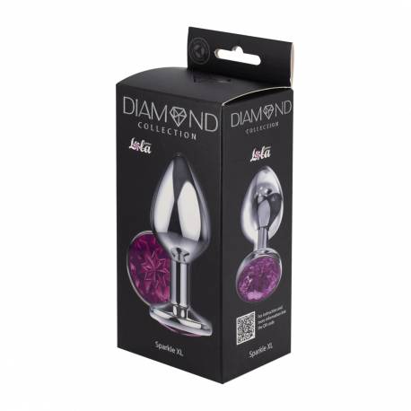 Enlarged Anal Plug Diamond Purple Sparkle Xl