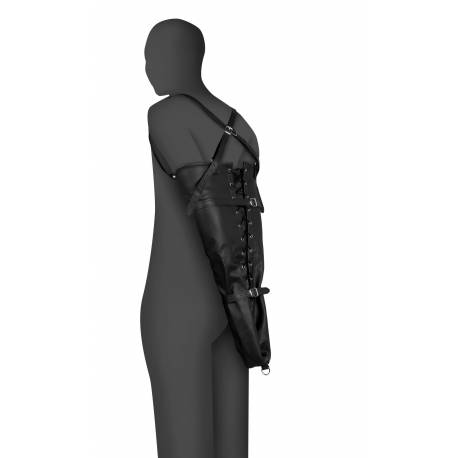 Lace-Up Full Sleeve Arm Restraint - Black