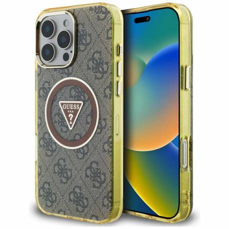 Guess Futerał Do Iphone 16 Pro Max Kompatybilny Z Magsafe Guhmp16Xhg4Prtgw (Iml Metal Glitter 4G Circle Triangle) Brązowy