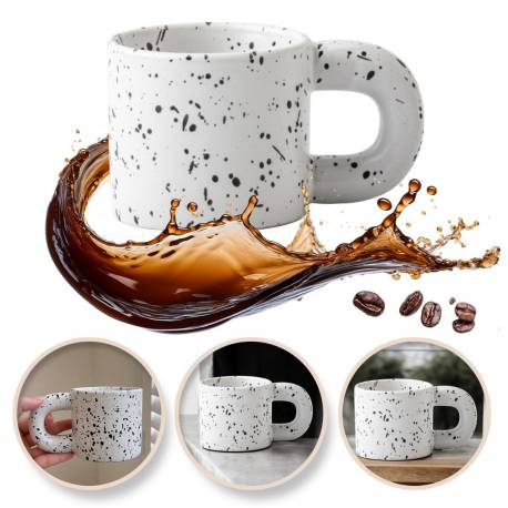 Ceramiczny, Nakrapiany Kubek Z Uchem 300 Ml Matowy Cup19
