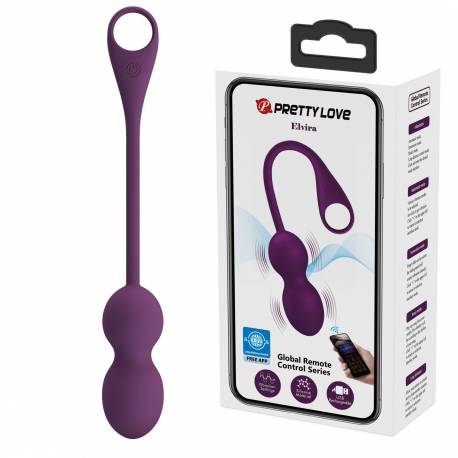 Pretty Love - Elvira Dark Purple, 12 Vibration Functions Mobile App Long-Distance Control