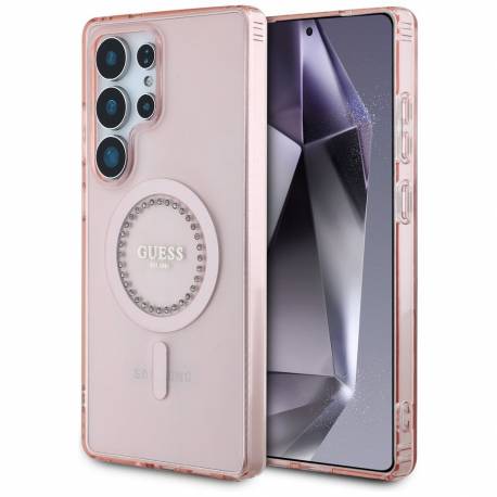 Guess Futerał Do Samsung S25 Ultra Guhms25Lpftdtep (Magnetic Iml Rhinestones) Różowy