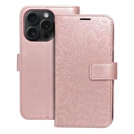 Kabura Mezzo Book Do Iphone 15 Pro Mandala Złoty Róż