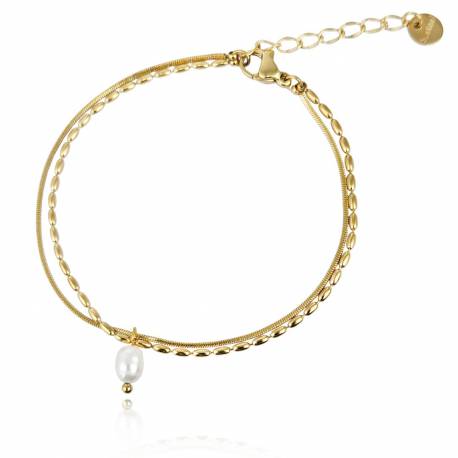 Bransoletka Na Rękę Stal Chirurgiczna Pozłacana 14K Złotem Bst1526