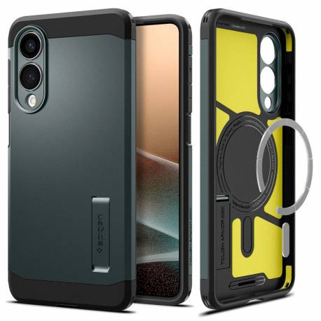 Spigen Futerał Tough Armor Kompatybilny Z Magsafe Do Samsung S25 Edge Abyss Green