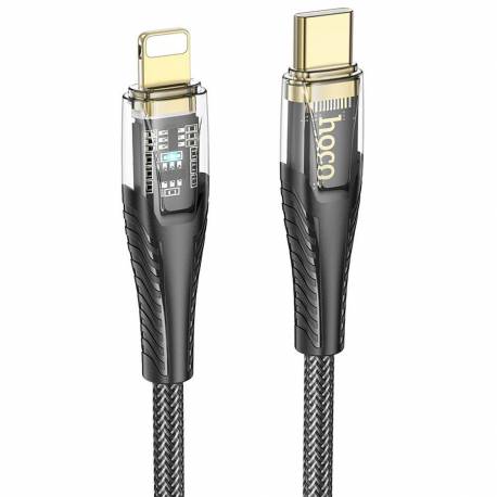 Hoco Kabel Typ C Do Lightning Pd 27W U121 1,2 M Czarny Transparentny