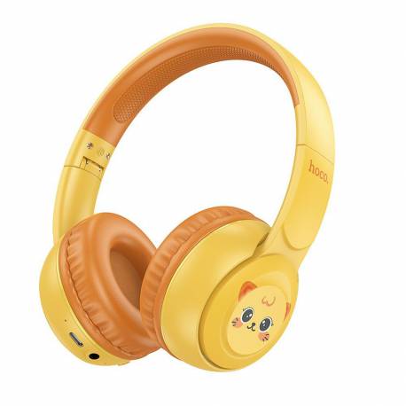 Hoco Słuchawki Bezprzewodowe Bluetooth Nagłowne Dla Dzieci W60 Żółte