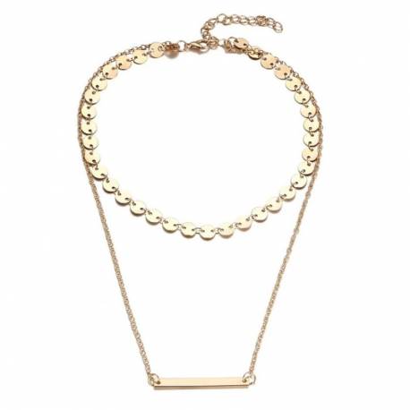 Naszyjnik Delikatny Blaszka Choker Złoty N584Z