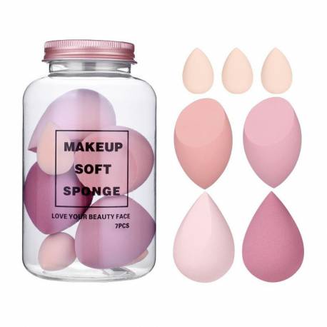 Zestaw 7 Gąbeczek Do Makijażu Rose Cream Duo Gb06R