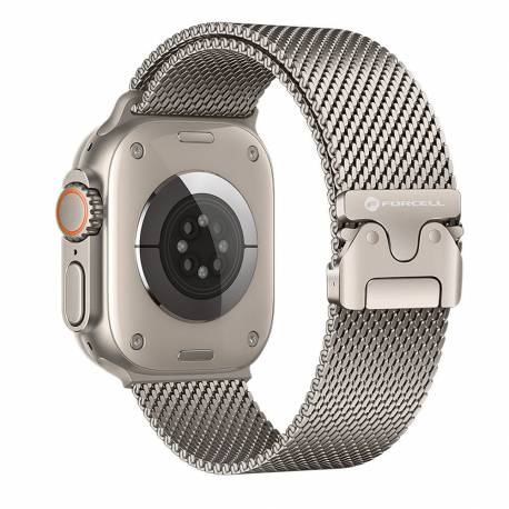 Pasek Do Apple Watch Forcell F-Design Fa11 Zatrzask Stal 42 / 44 / 45 / 49 Mm Srebrny