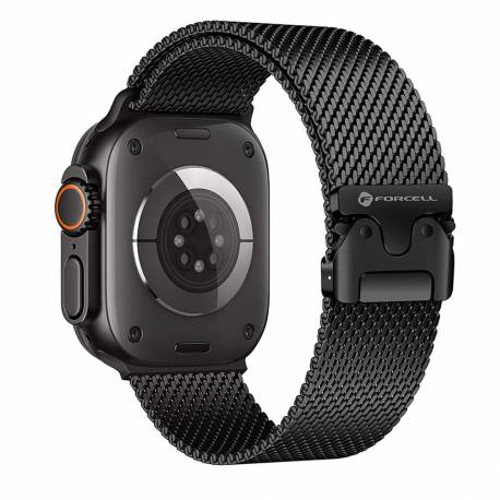 Pasek Do Apple Watch Forcell F-Design Fa11 Zatrzask Stal 38 / 40 / 41 Mm Czarny