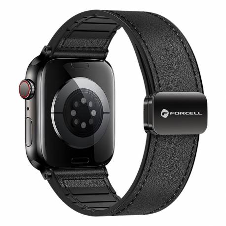 Pasek Do Apple Watch Forcell F-Design Fa21 Skóra Ekologiczna 38 / 40 / 41 Mm Czarny
