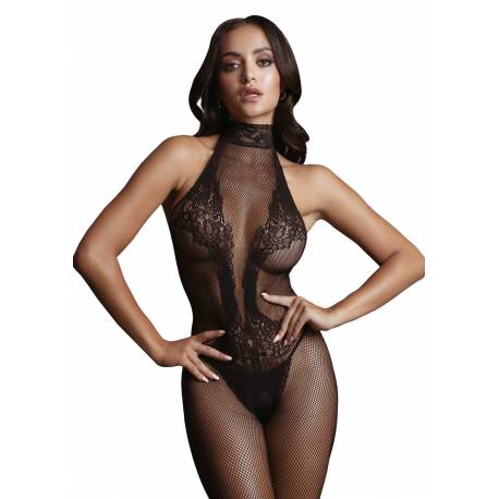 Fishnet And Lace Bodystocking - One Size