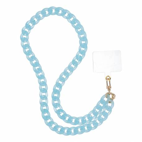 Smycz Do Telefonu, Zawieszka Do Telefonu - Panama Long / Długość Sznura 80Cm (40Cm W Pętli) / Na Szyję - Niebieski