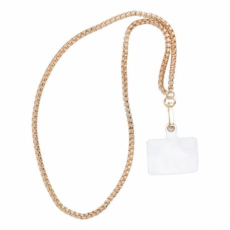 Smycz Do Telefonu, Zawieszka Do Telefonu - Chain 82 / Długość Sznura 80Cm (40Cm W Pętli) / Na Szyję - Złoty