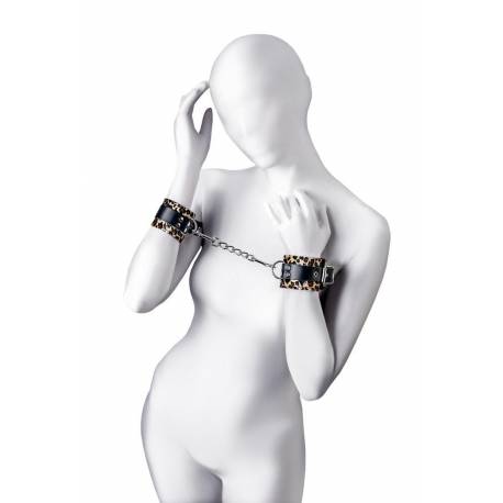 Anonymo Handcuffs, Pu Leather, Print, 19.5 Cm