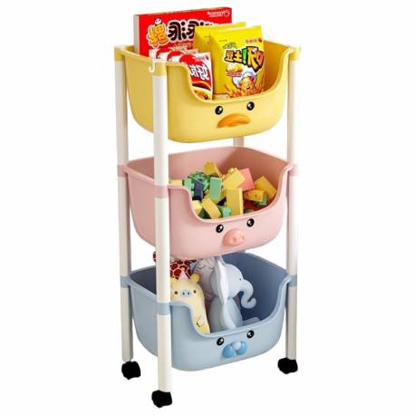 Plastikowy Regał Na Kółkach Szafka Dziecięca Zwierzątka 85X37,5X25,5Cm Po18Kol