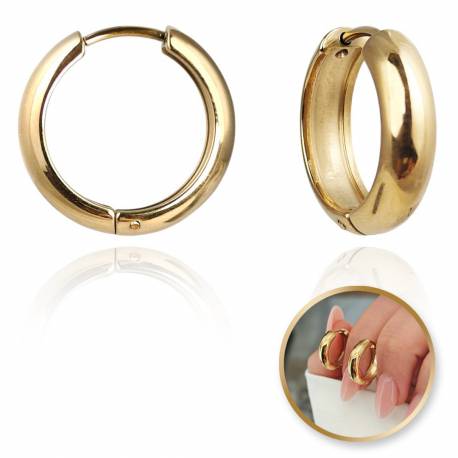 Kolczyki Ze Stali Szlachetnej Platerowane 14K Złotem 25Mm, Koła Kst3407
