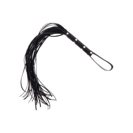 Long Studded Flogger Whip Black