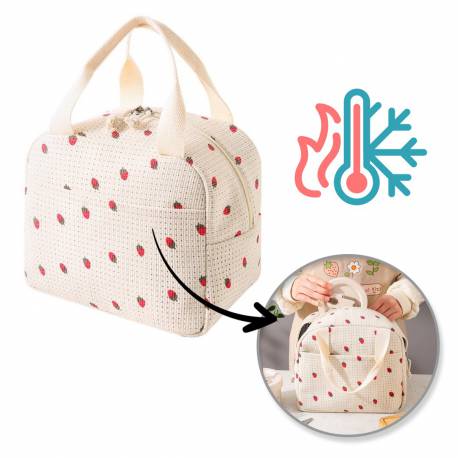 Torba Termiczna Do Przenoszenia Żywności Lunch Box Truskawki 26X21X18Cm Pjm42