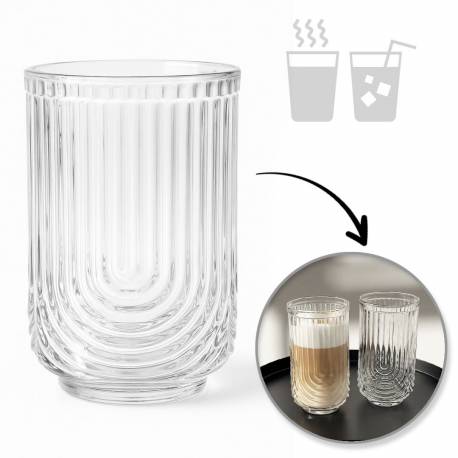 Szklanka Ryflowana Wysoka 420 Ml Grube Szkło 1Szt Szk64