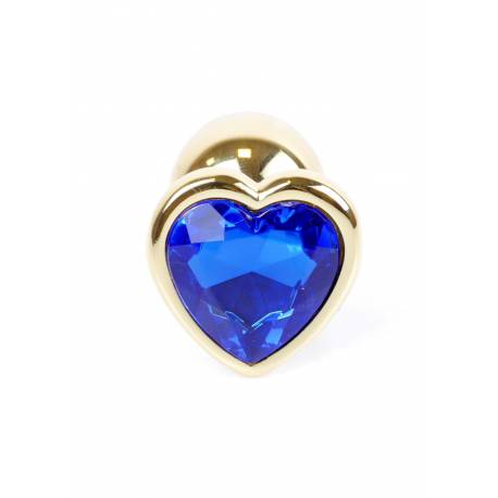 Plug-Jewellery Gold Heart Plug- Dark Blue