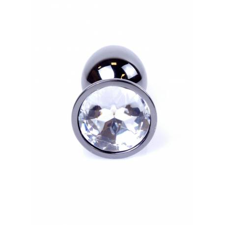 Plug-Jewellery Dark Silver Plug- Clear