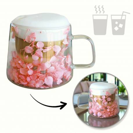 Szklanka Termiczna Z Hortensją W Środku 180 Ml 1Szt Pudełko Bez Logo Szk74Mor