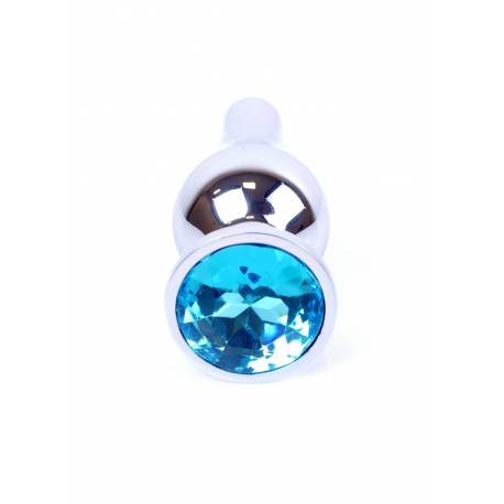 Plug-Jewellery Silver Butt Plug- Light Blue
