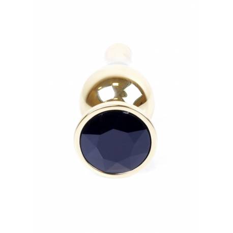 Plug-Jewellery Gold Butt Plug- Black