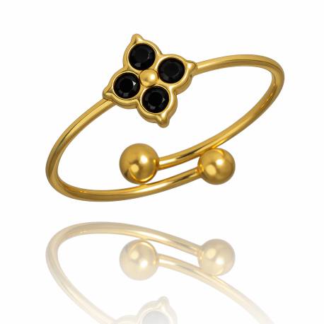 Pierścionek Stal Szlachetna Platerowana 14K Złotem, 7Mm Pst903Cz