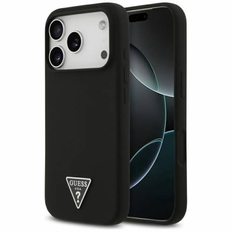 Guess Futerał Do Iphone 17 Pro Kompatybilny Z Magsafe Guhmp17Lsctrlmk (Silicone W/ Triangle Logo) Czarny