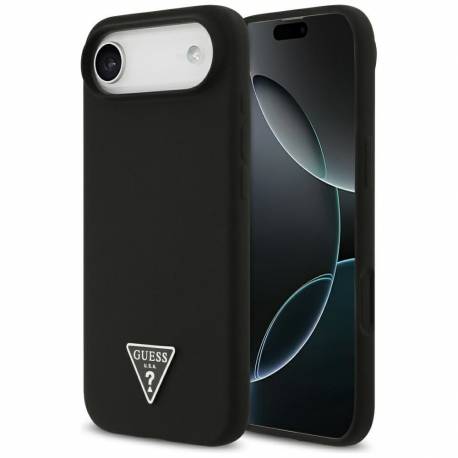 Guess Futerał Do Iphone 17 Air Kompatybilny Z Magsafe Guhmp17Msctrlmk (Silicone W/ Triangle Logo) Czarny