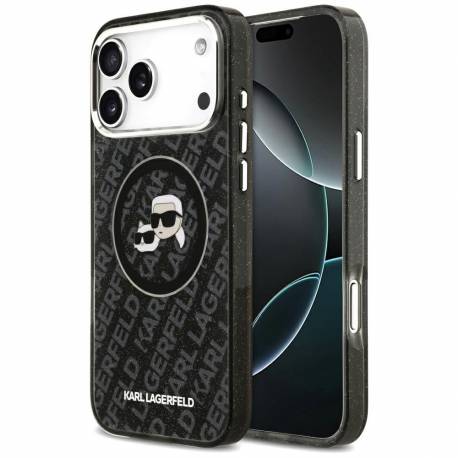 Karl Lagerfeld Futerał Do Iphone 17 Pro Max Kompatybilny Z Magsafe Klhmp17Xhmkbkchok (Iml Glitter K&c Heads Logo) Czarny