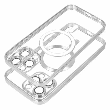 Futerał Electro Mag Cover Kompatybilny Z Magsafe Do Iphone 17 Pro Max Srebrny