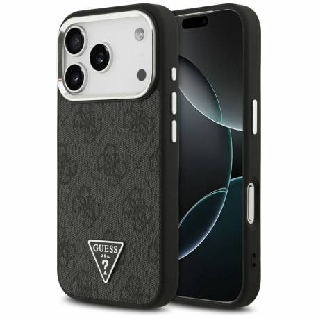 Guess Futerał Do Iphone 17 Pro Kompatybilny Z Magsafe Guhmp17Lp4Tsrcmk (Pu 4G W/triangle Logo Sl) Czarny