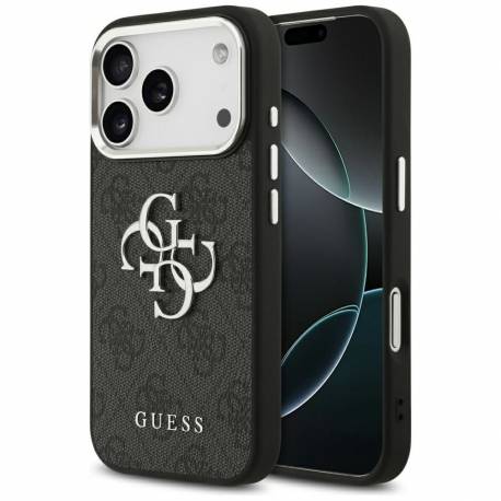 Guess Futerał Do Iphone 17 Pro Guhcp17Lp4G4Smck (4G Pu Leather Case With Big 4G And Classic Logo And Silver Metal Camera Frame) 