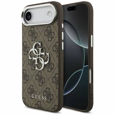 Guess Futerał Do Iphone 17 Air Guhcp17Mp4G4Smcw (4G Pu Leather Case With Big 4G And Classic Logo And Silver Metal Camera Frame) 