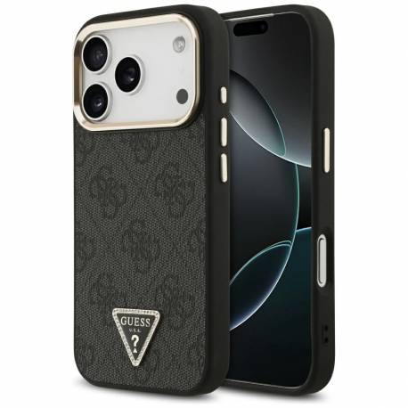 Guess Futerał Do Iphone 17 Pro Kompatybilny Z Magsafe Guhmp17Lp4Gtdgmk (4G Pu W/ Triangle Logo) Złoto Czarny