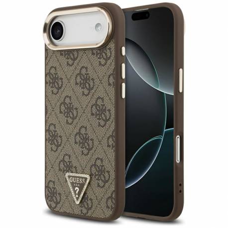 Guess Futerał Do Iphone 17 Air Kompatybilny Z Magsafe Guhmp17Mp4Gtdgmw (4G Pu W/ Triangle Logo) Złoto Brązowy