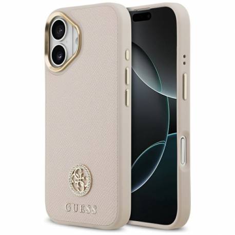Guess Futerał Do Iphone 17 Kompatybilny Z Magsafe Guhmp17Spgcrmdep (Pu W/ Grained Strass Logo) Różowy